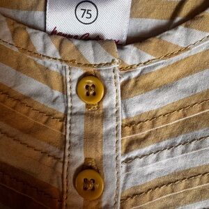 Hanna Andersson Gold and White Striped Kids Shirt